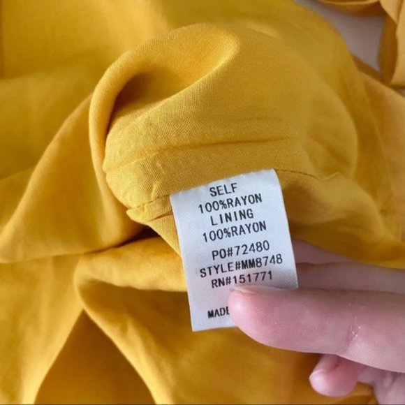 Le Lis | Casey Mustard Yellow Knotted Strap Pinafore Romper Retro Shorts Small - Picture 12 of 13